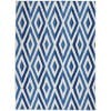 5' X 7' Ivory And Blue Diamond Area Rug