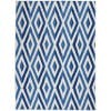 6' X 9' Ivory And Blue Diamond Area Rug