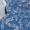 5' X 7' Blue And Ivory Floral Vines Area Rug