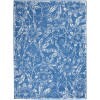 6' X 9' Blue And Ivory Floral Vines Area Rug