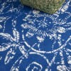 6' X 9' Navy And Ivory Floral Vines Area Rug