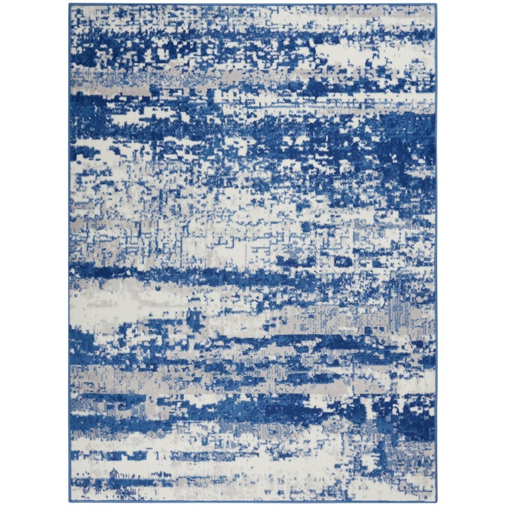 4' X 6' Ivory And Navy Oceanic Area Rug