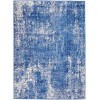 6' X 9' Blue And Ivory Abstract Splash Area Rug