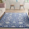 6' X 9' Navy And Ivory Intricate Floral Area Rug