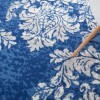6' X 9' Navy And Ivory Damask Area Rug