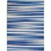 4' X 6' Blue And Ivory Halftone Stripe Area Rug