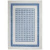 4' X 6' Ivory And Blue Geometric Area Rug