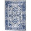 4' X 6' Ivory And Navy Geometric Area Rug