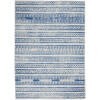 4' X 6' Ivory And Blue Distressed Area Rug