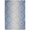 4'X6' Ivory And Blue Lattice Area Rug