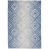 6'X9' Ivory And Blue Lattice Area Rug