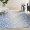 6'X9' Ivory And Blue Lattice Area Rug