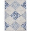 5' X 7' Gray And Blue Diamonds Area Rug