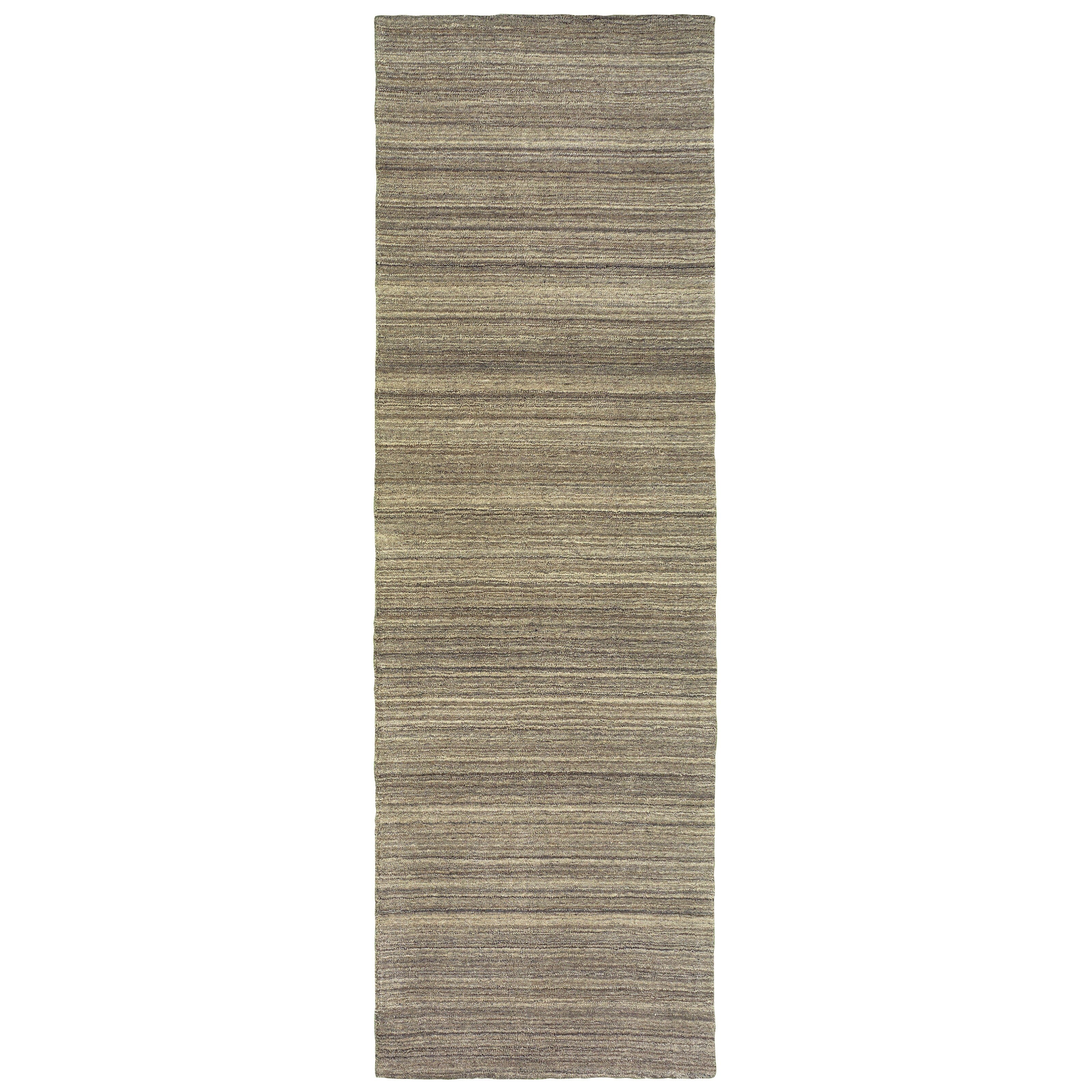 3' X 8' Two-Toned Brown And Beige Indoor Runner Rug