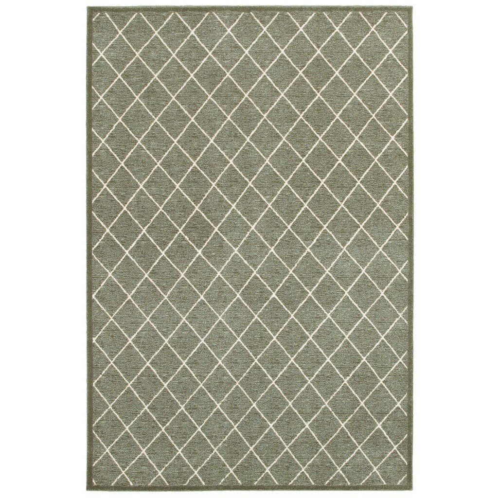 4' X 6' Gray And Ivory Diamond Indoor Area Rug