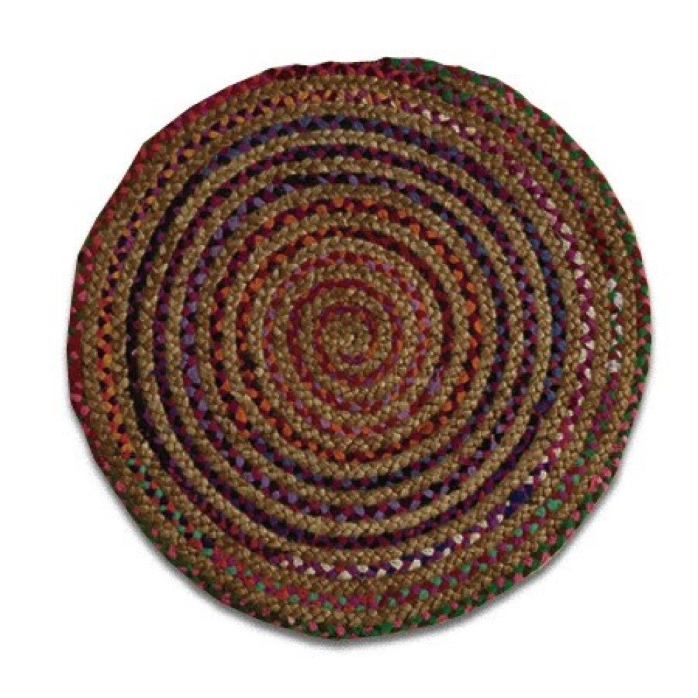 3'  Round Multicolor Bohemian Braided Rug