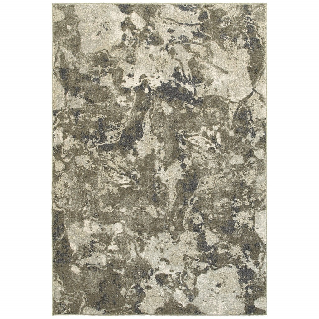 4'X6' Gray And Ivory Abstract Spatter Area Rug