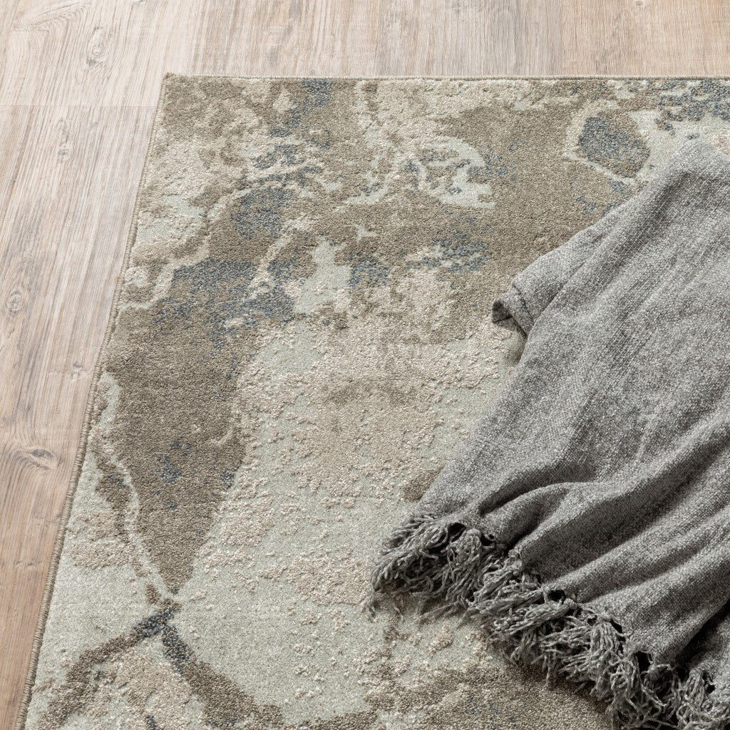 4'X6' Gray And Ivory Abstract Spatter Area Rug