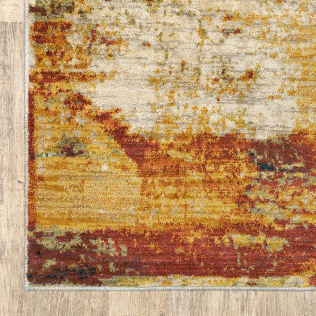 5'X8' Blue And Red Distressed Area Rug