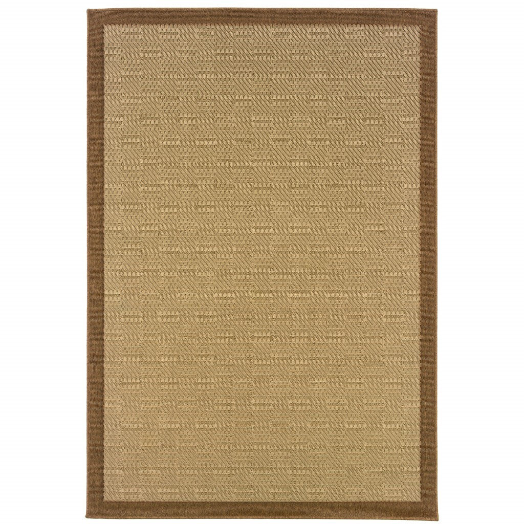 4'X6' Beige And Brown Plain Indoor Outdoor Area Rug