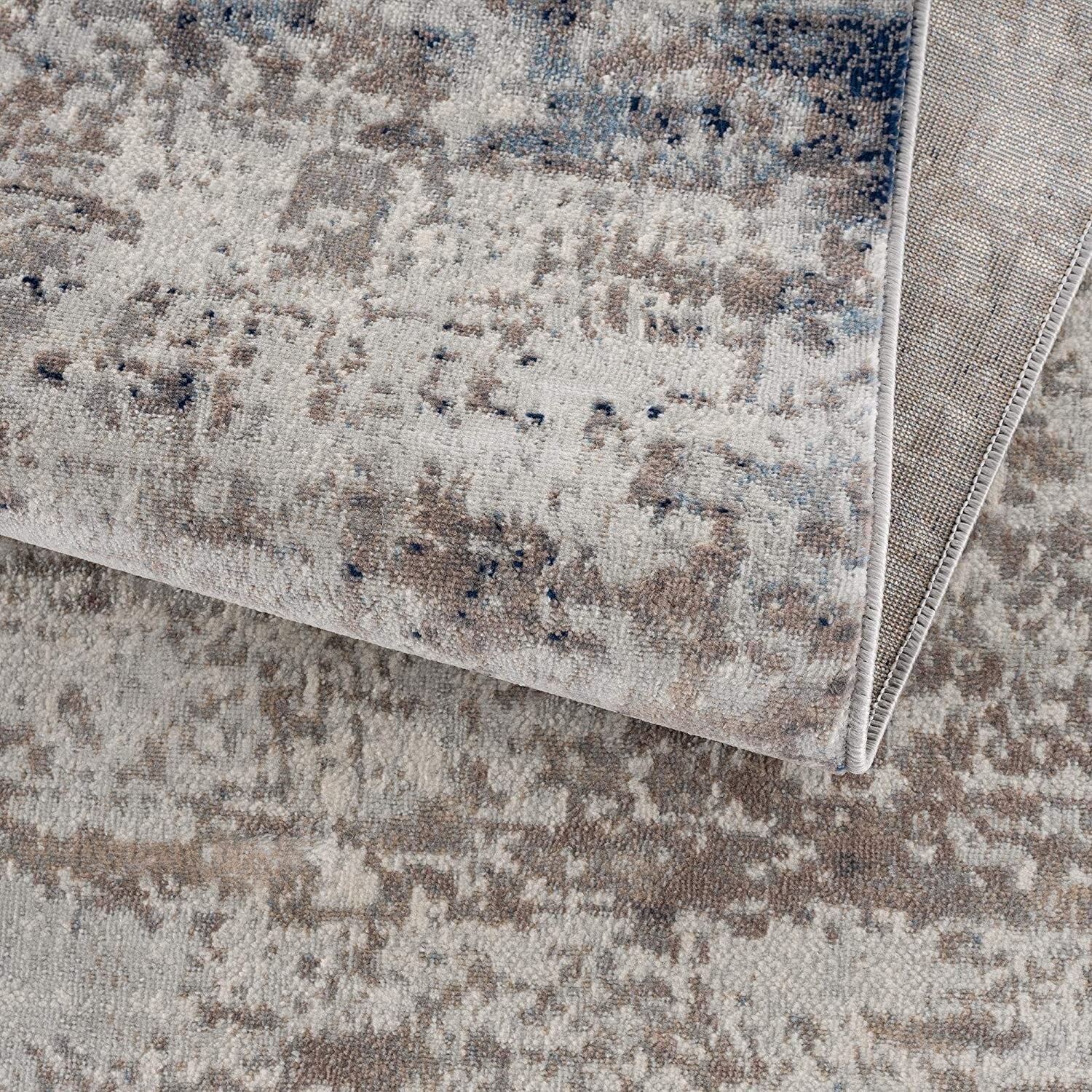 4' X 6' Navy Blue Distressed Striations Area Rug