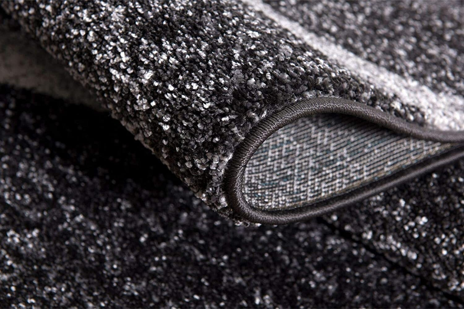 4' X 6' Distressed Black And Gray Abstract Area Rug