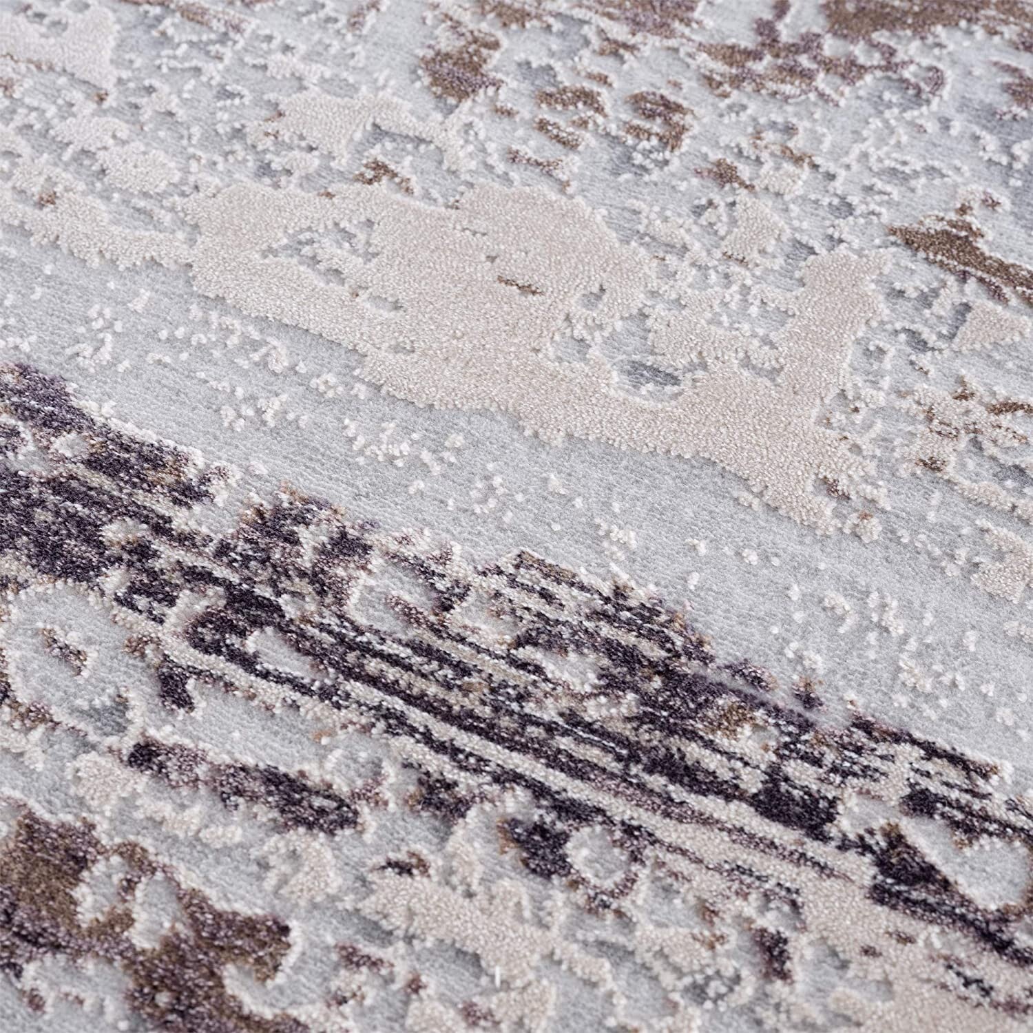 5' X 8' Violet Abstract Striations Area Rug