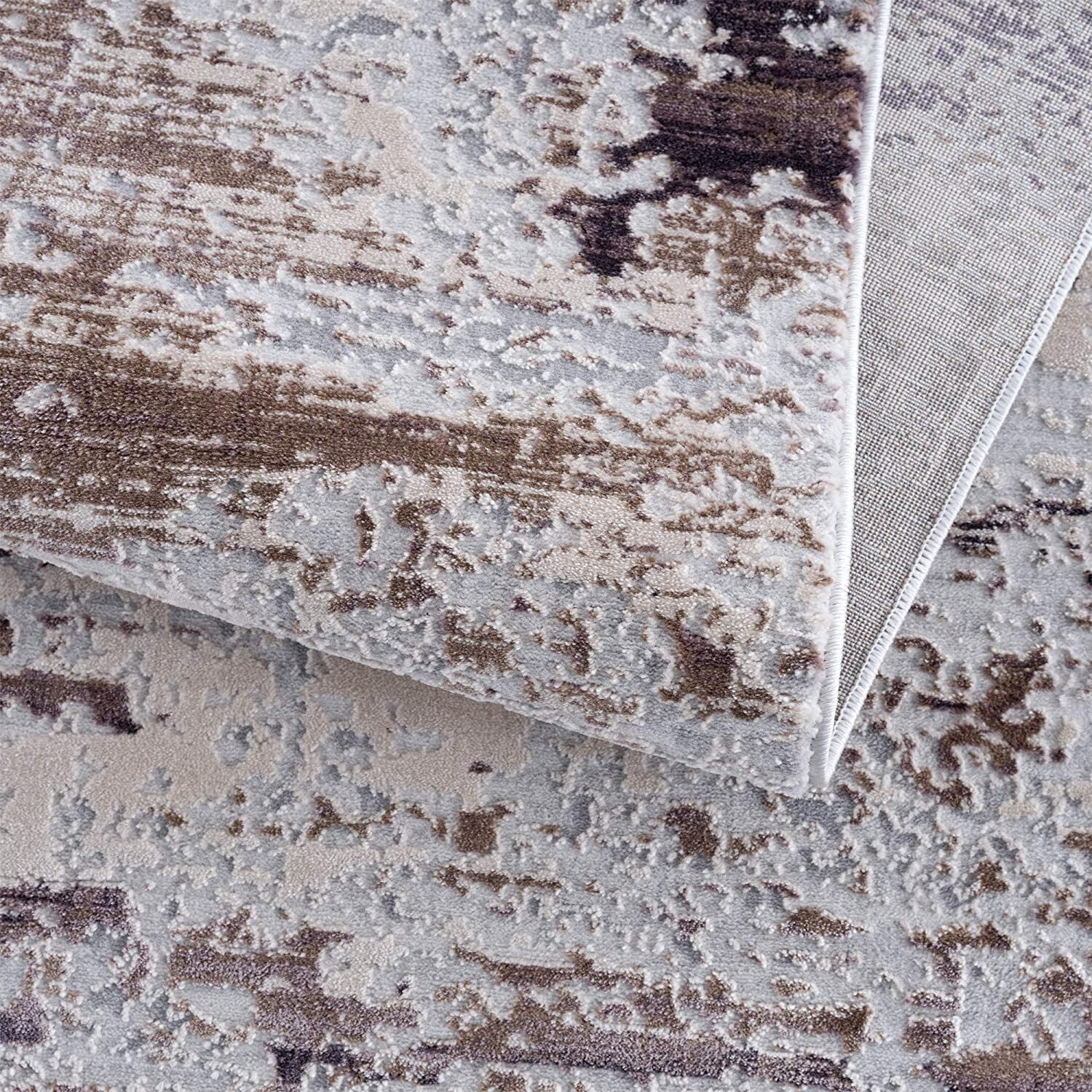 5' X 8' Violet Abstract Striations Area Rug