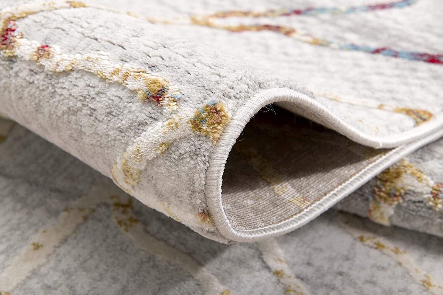 7' X 10' Gold And Ivory Abstract Branches Area Rug