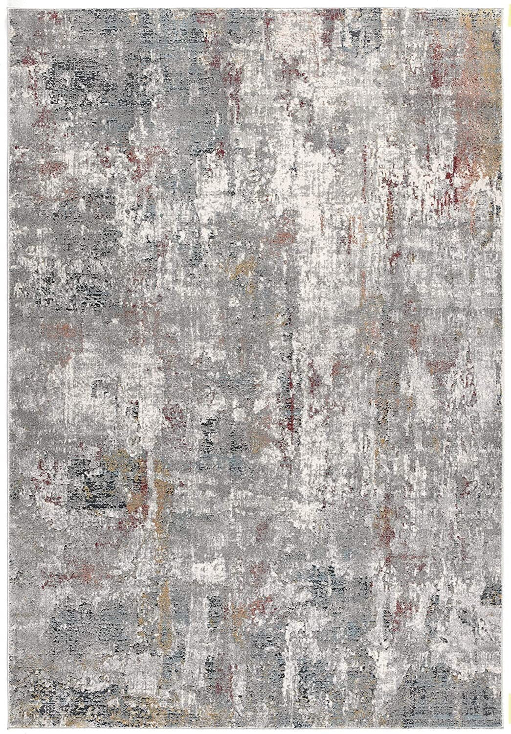 7' X 10' Gray And Ivory Abstract Area Rug