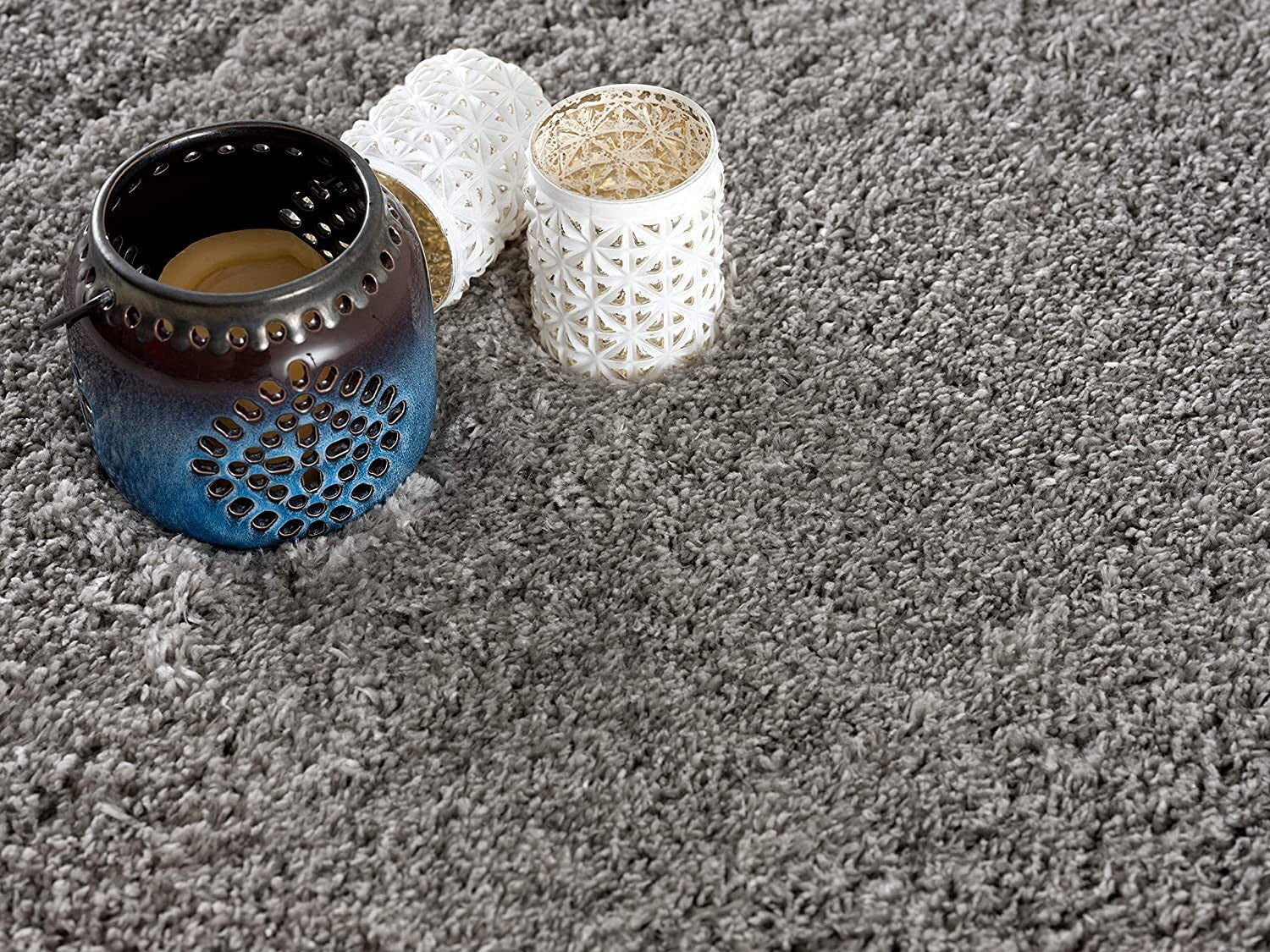 4' X 6' Gray Modern Solid Shag Area Rug