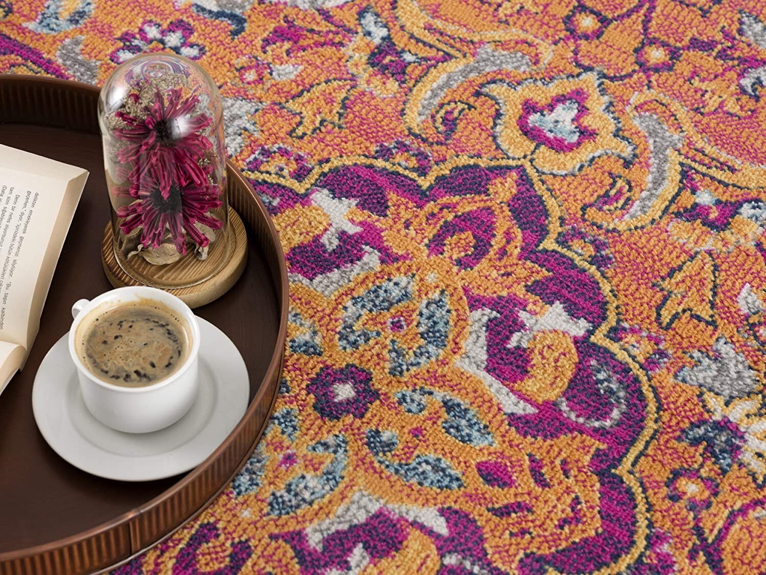 7' X 10' Rustic Orange Medallion Area Rug