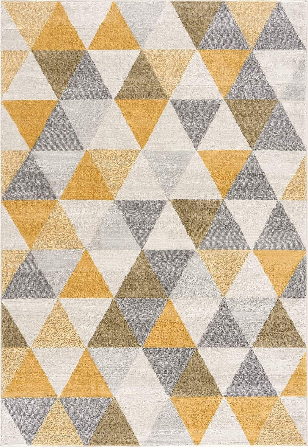 7' X 10' Yellow Triangular Lattice Area Rug
