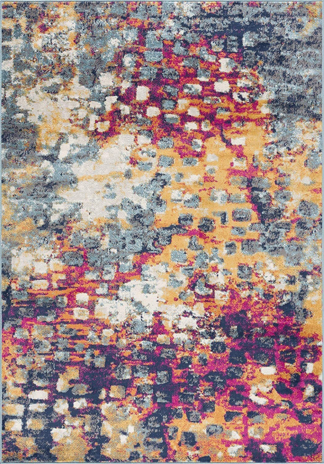7' X 10' Multicolored Abstract Painting Area Rug