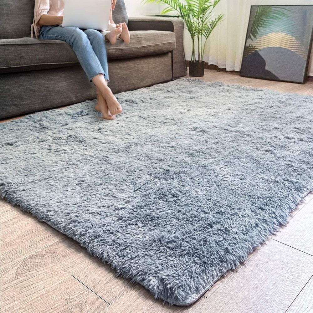 4' X 5' Gray Solid Modern Area Rug