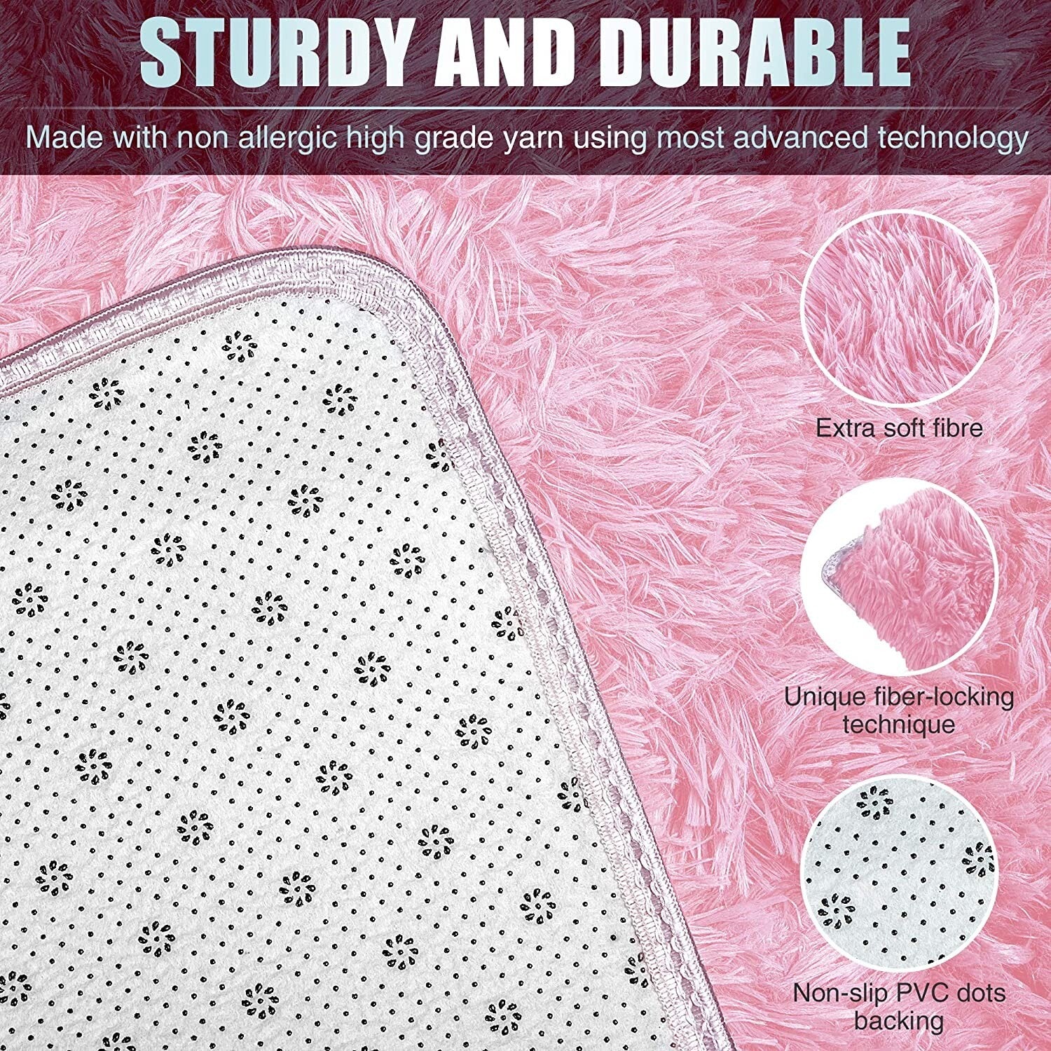 5' X 7' Pink Solid Modern Area Rug