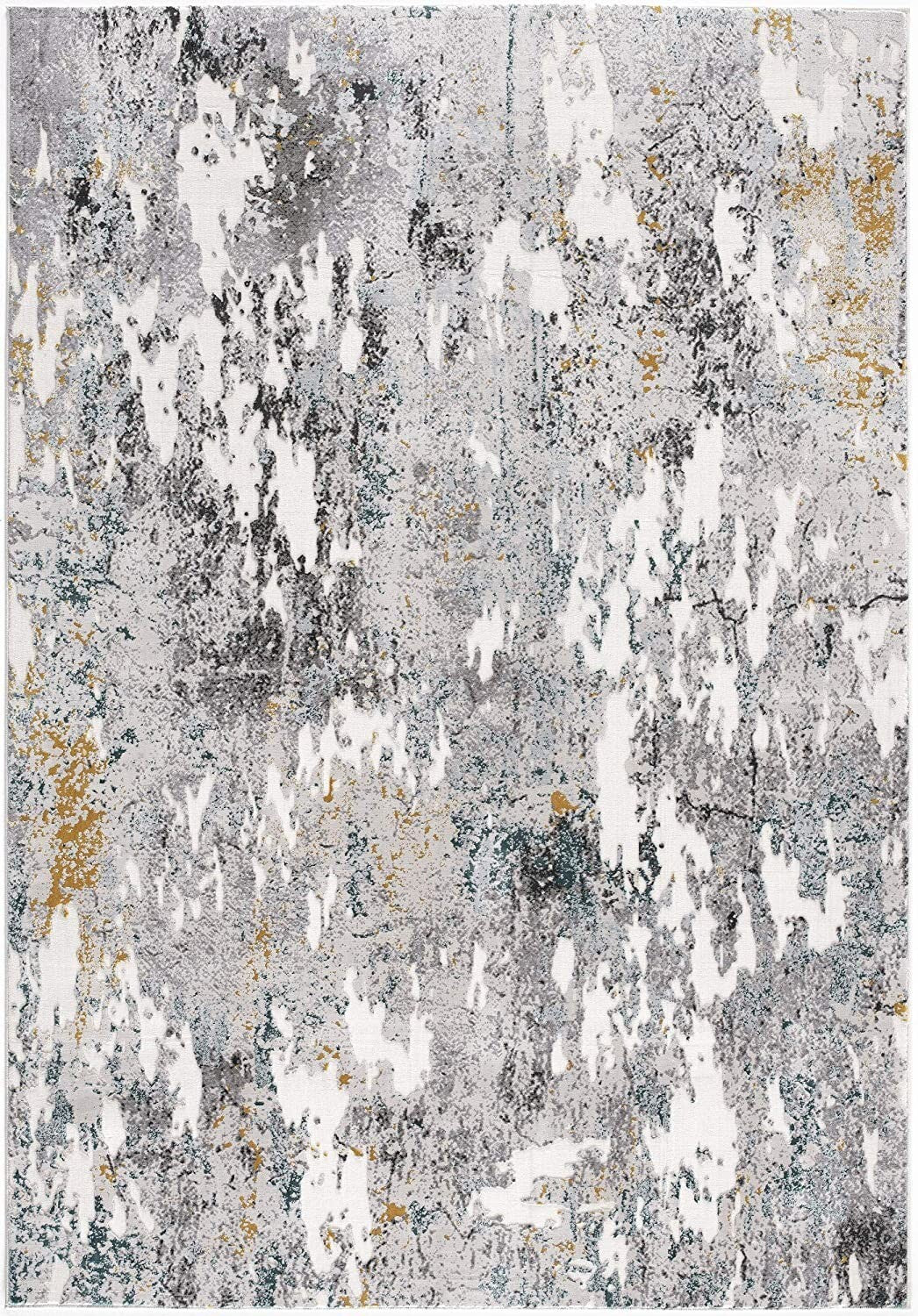 5' X 8' Gray Distressed Modern Abstract Area Rug