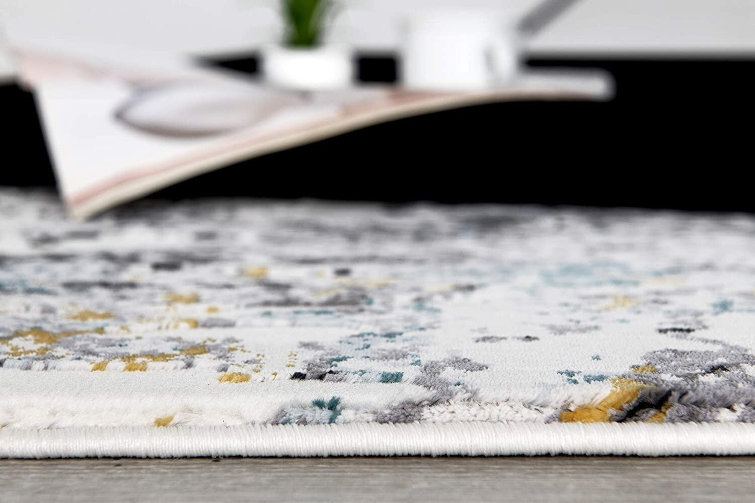 5' X 8' Gray Distressed Modern Abstract Area Rug