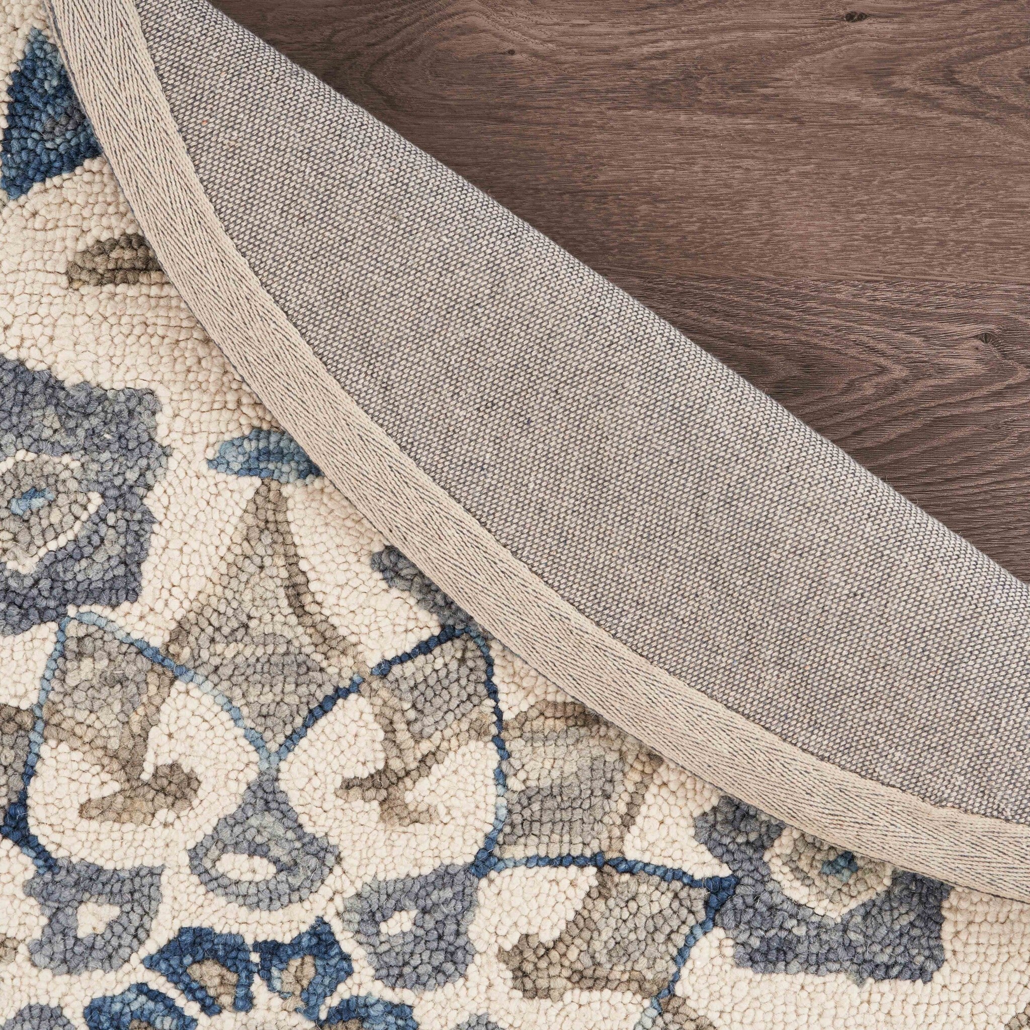 6' Round Blue Floral Oasis Area Rug