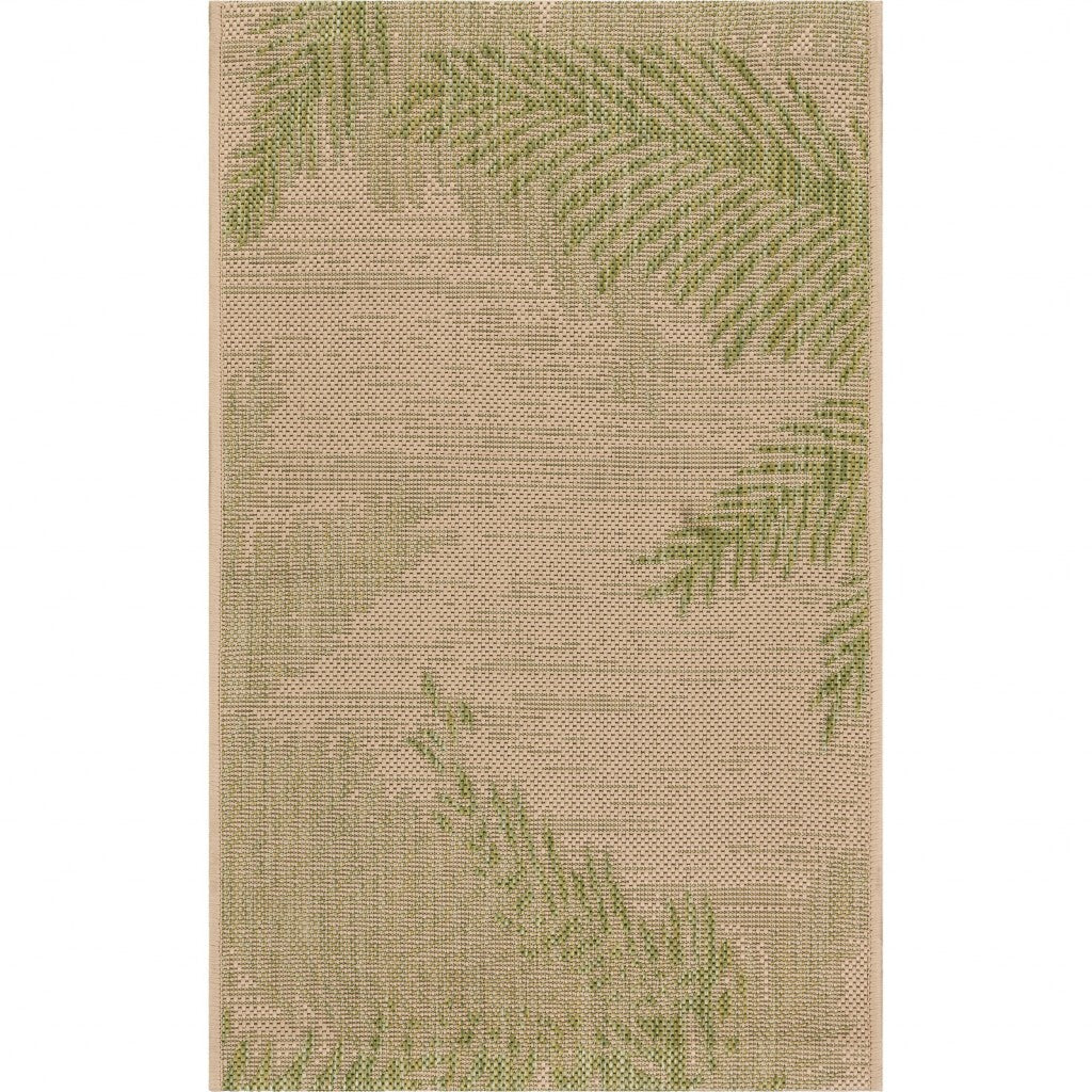 2' X 3' Green Palms Indoor Outdoor Scatter Rug