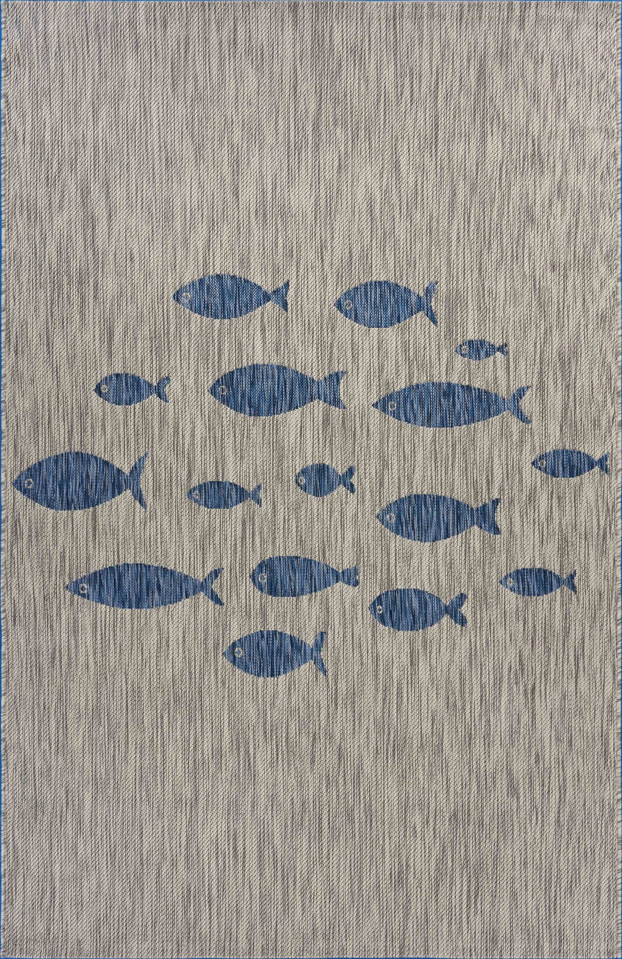 5' X 7' Gray Coastal Indoor Outdoor Area Rug