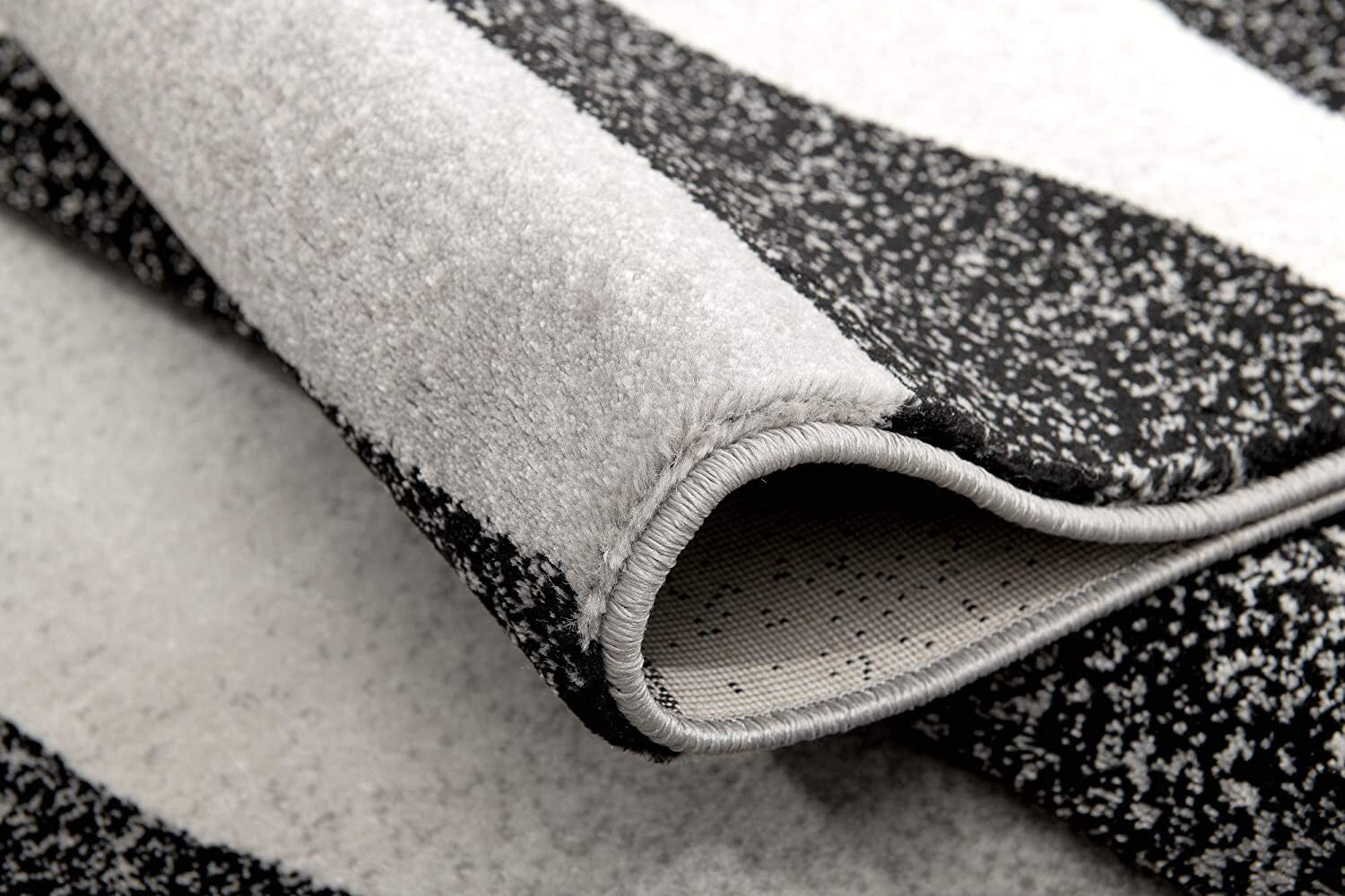 5' X 8' Black And Gray Abstract Marble Area Rug