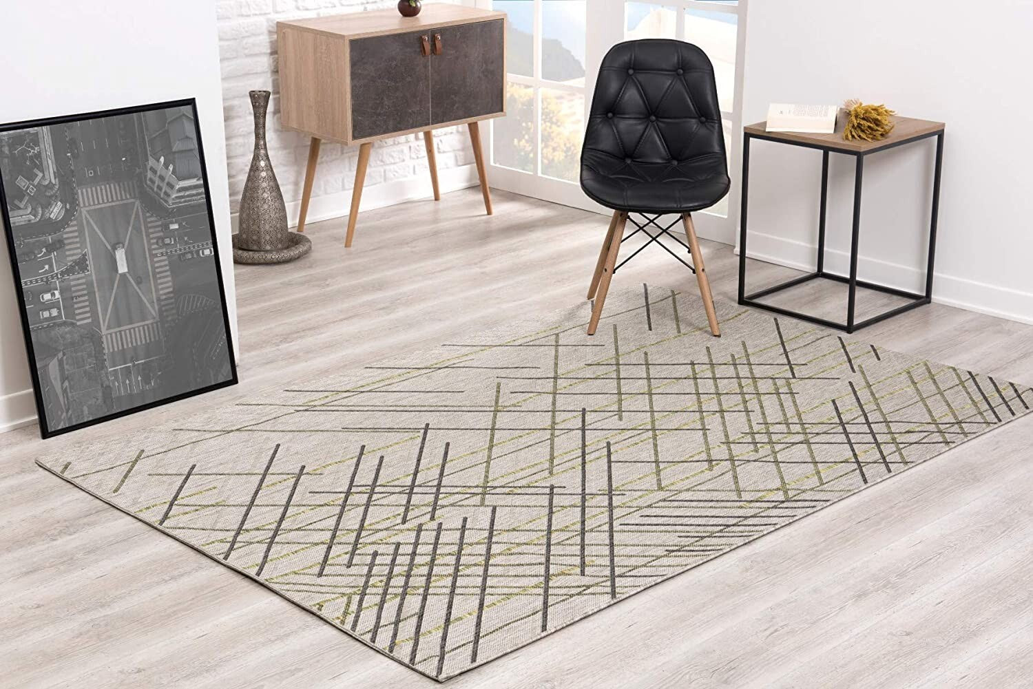 3' X 5' Sage Abstract Linework Area Rug