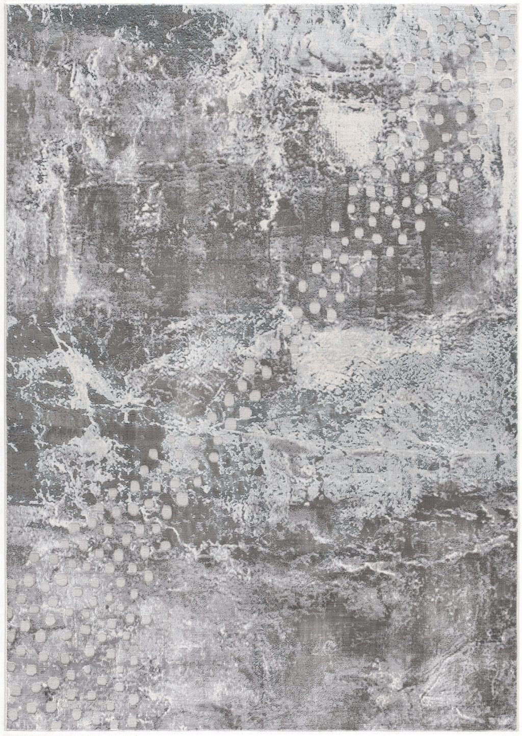 7' X 10' Gray Distressed Abstract Area Rug