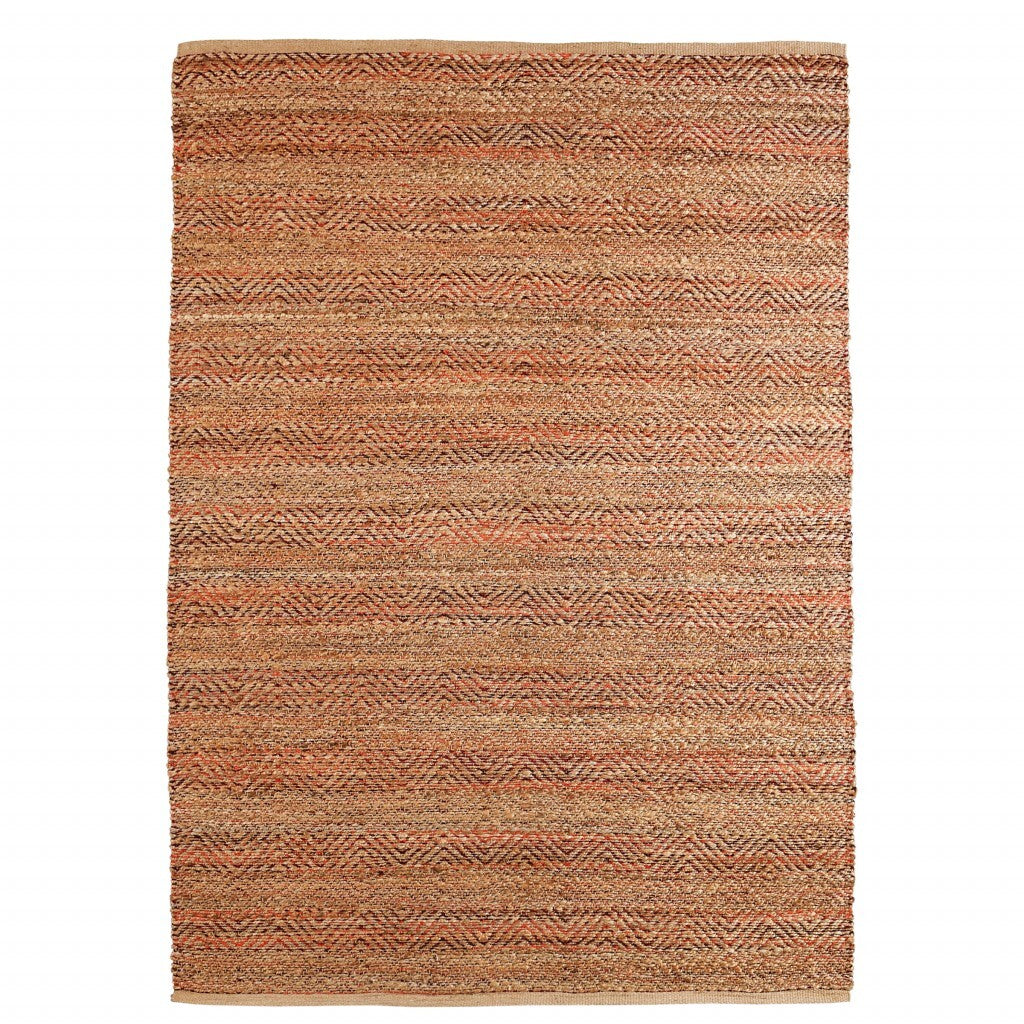 8' x 10' Burgundy and Tan Ombre Area Rug