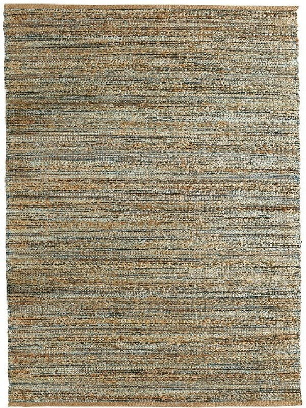 9' x 12' Teal and Natural Braided Jute Area Rug