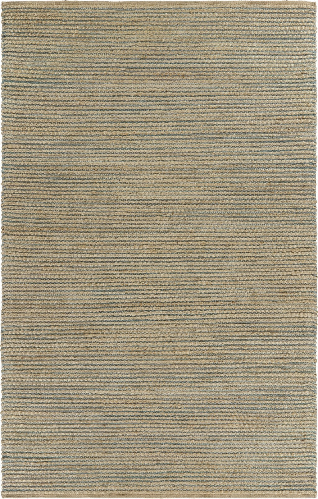 9' x 12' Tan and Blue Undertone Striated Area Rug