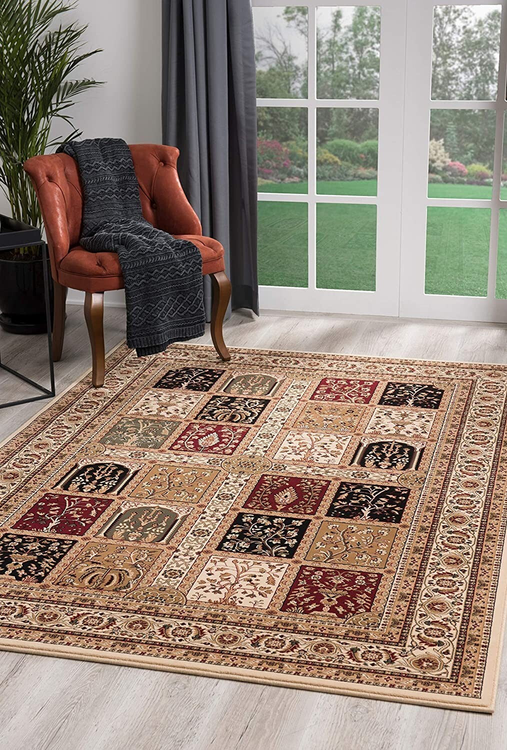 2' x 10' Cream Traditional Decorative Runner Rug