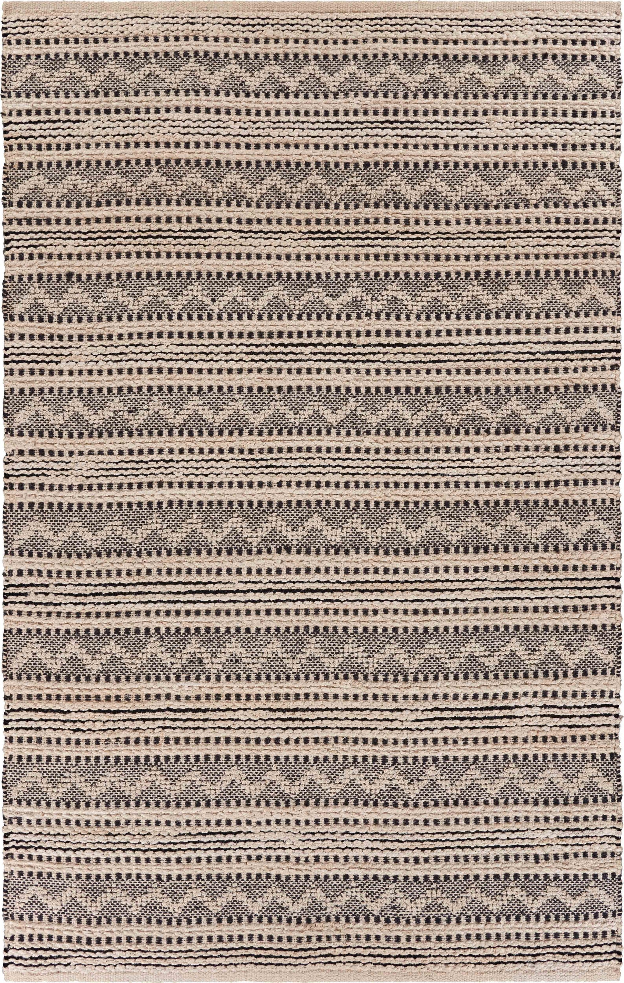 9' x 12' Black and Blush Chevron Stripe Area Rug