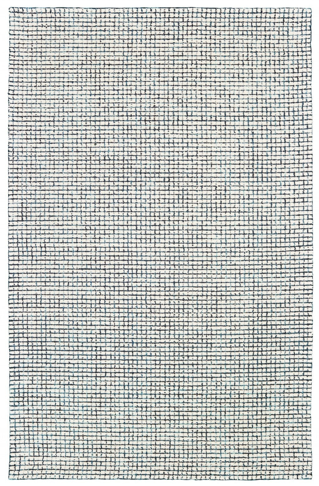 8' x 10' Navy and Ivory Grids Area Rug